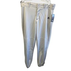 Adidas Mens Grey Triple Stripe Traditional Relaxed Fit Baseball Pants Size L